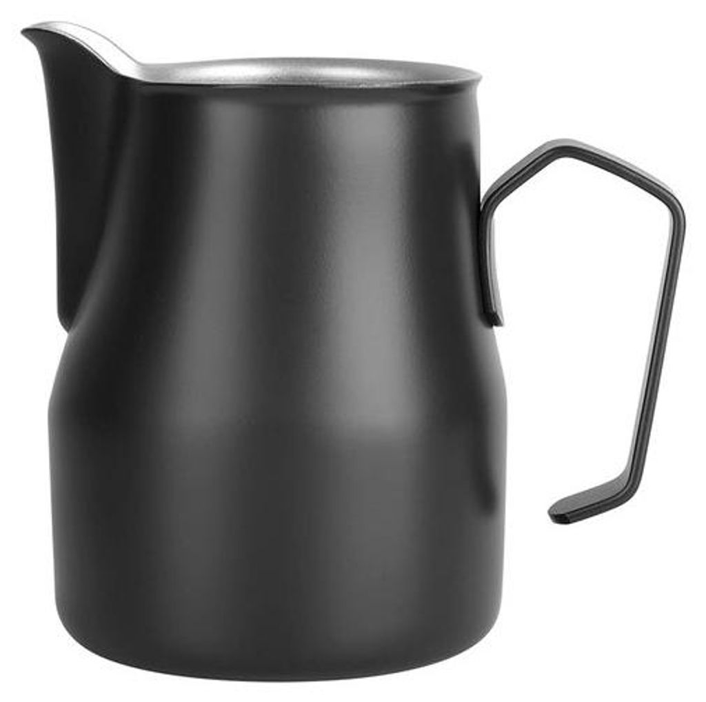 Durchsichtiger Milchschaumbecher - ideal für Latte Art - 1 Stück - schwarz - umweltfreundlich