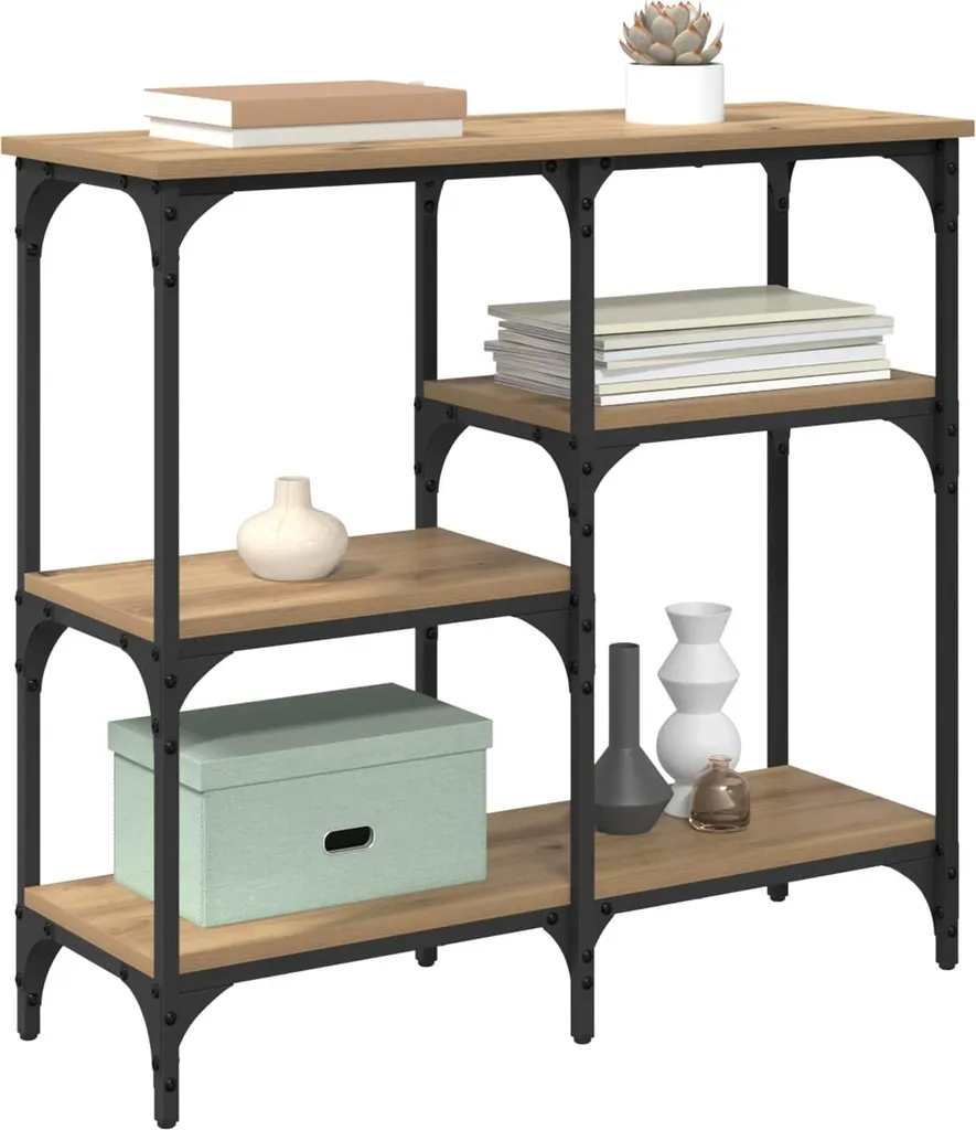 SYFAX™ Tavolo Consolle Rovere Artigianale 80x29x75 cm - Mobile Ingresso - 2