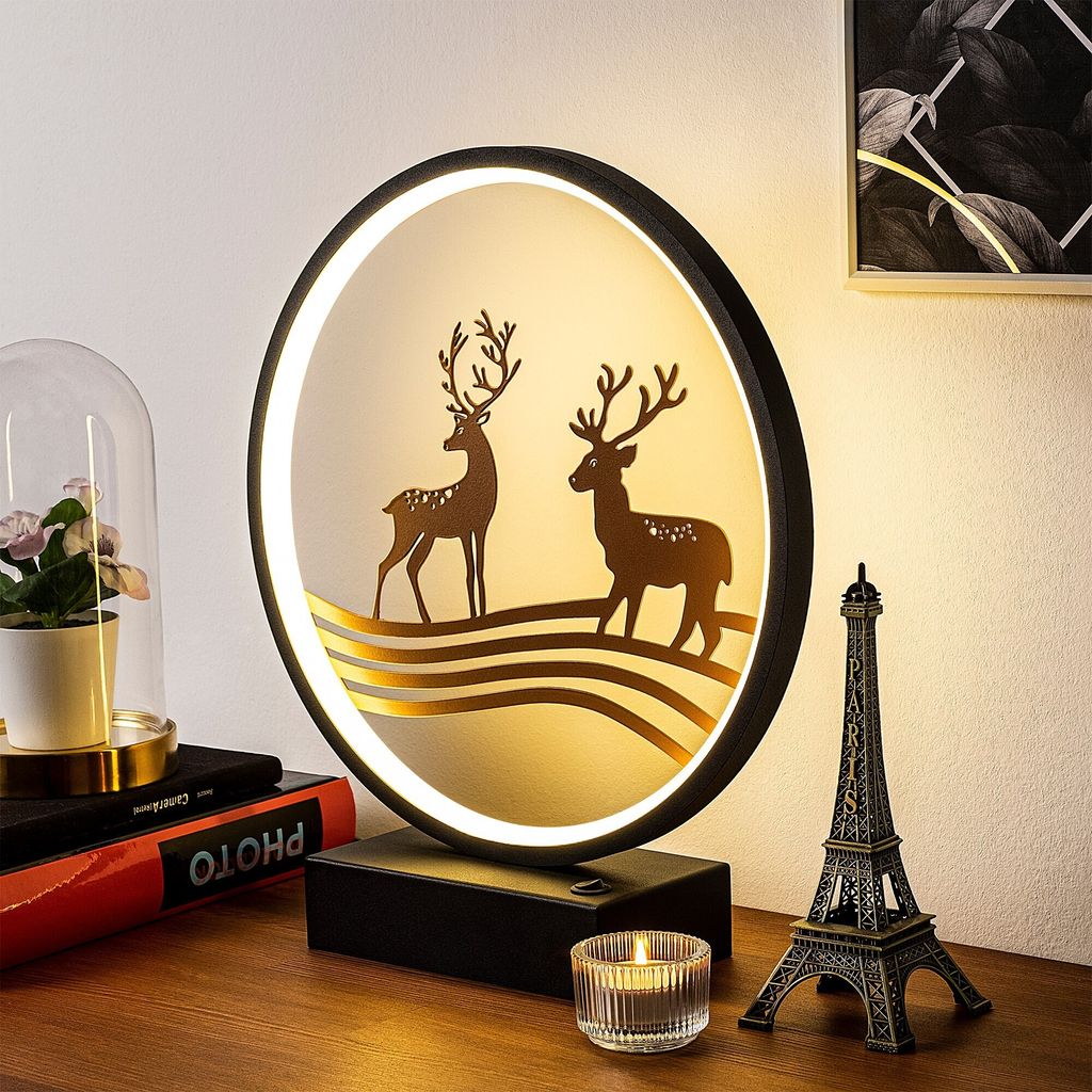 Opviq, XMAS6- XMAS6SHD, Schwarz,Kupfer, Schreibtischlampen, 16 x 9 x 4 cm, 100% Metall