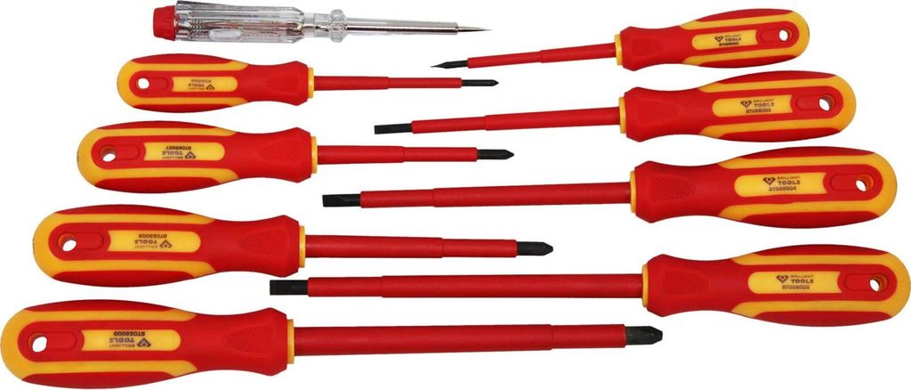 Brilliant Tools VDE sada skrutkovačov, 9-dielna, s drážkami Obrázok produktu 