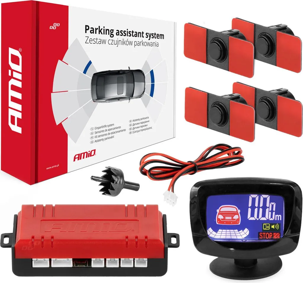 Sensori Parcheggio AMiO LED-GRAF 4 Capsule Nere 16.5mm - Shop Online