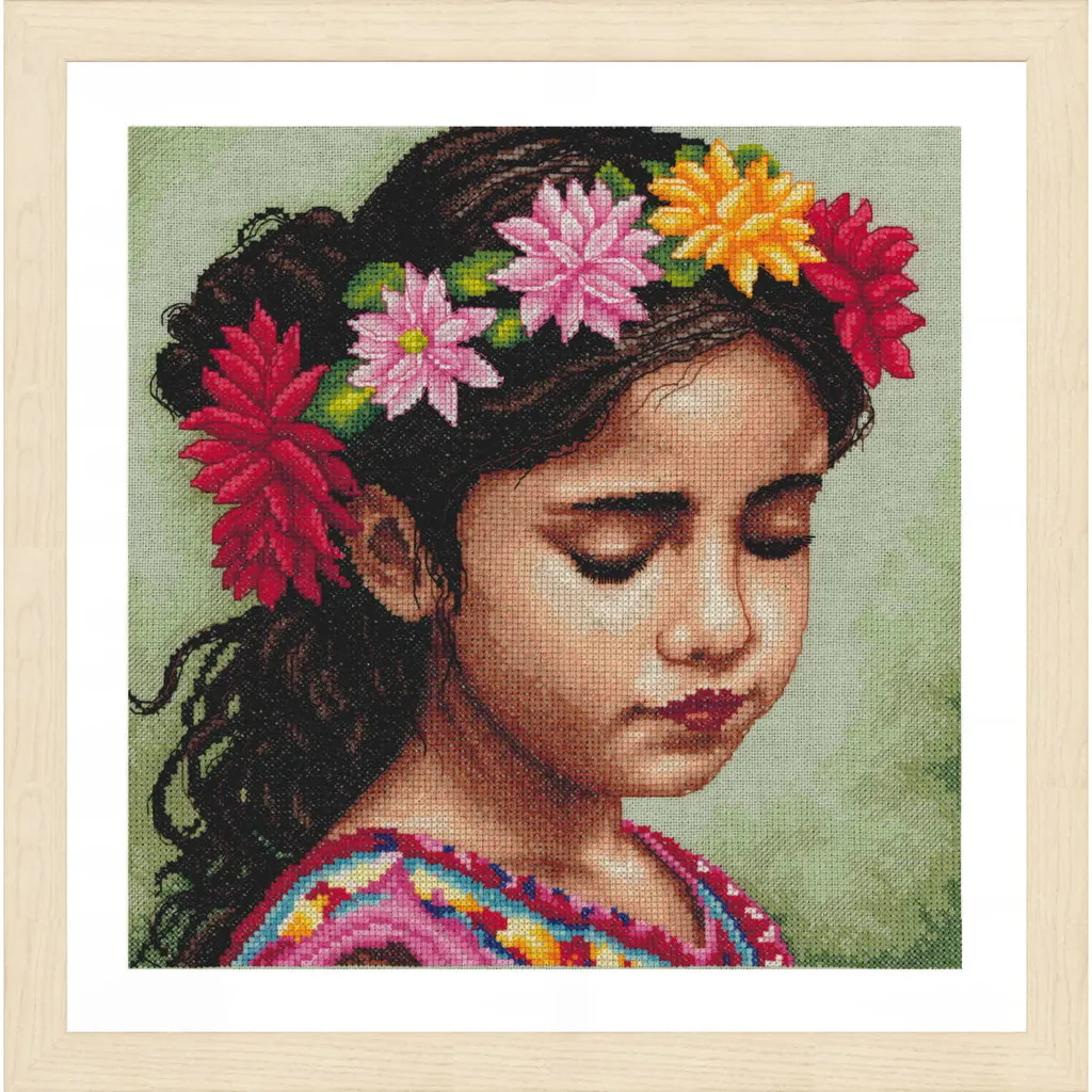 Kit broderie Lanarte Dahlia pour éviter les erreurs de point de croix