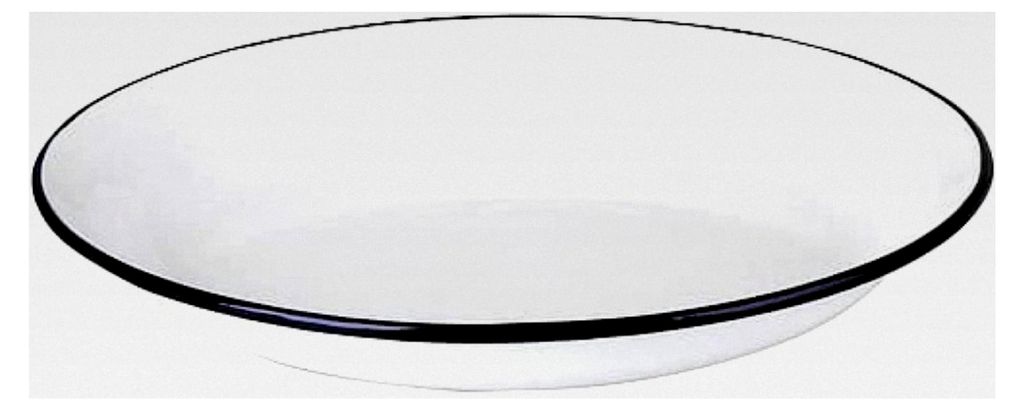 flach ovale Stahlplatte weiß 25 x 17 cm