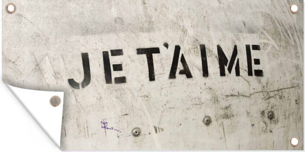 MuchoWow 160x80 cm Outdoor-Poster Gartendeko Sichtschutz Garten Poster für den Garten Zitate - Je t'aime - Ich liebe dich - Französisch - Liebe