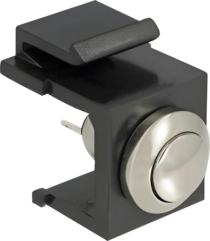 Bouton-poussoir Keystone Delock robuste noir - Installation Snap-in facile