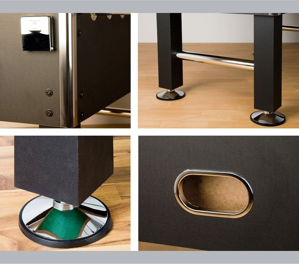 Profi Tischfußball Leeds Kicker Schwarz Tischkicker Produktbild 4