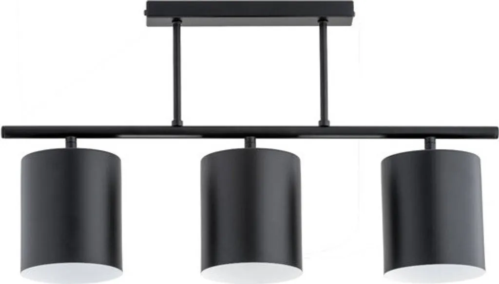 Plafonnier pour salon et chambre ARCZI noir triple 3xE27 éclairage puissant
