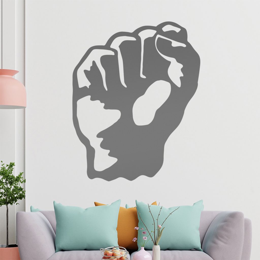 KIWISTAR Faust - Kampf Demo Anti Hand Wandtattoo in 6 Größen - Wandaufkleber Wall Sticker - Dekoration, Küche, Wohnzimmer, Schlafzimmer, Badezimmer