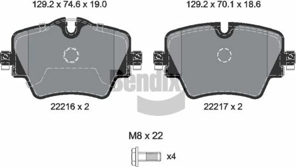 Plaquettes de frein BENDIX BPD2501 pour BMW Série 5 G30 G31 et X3 X4