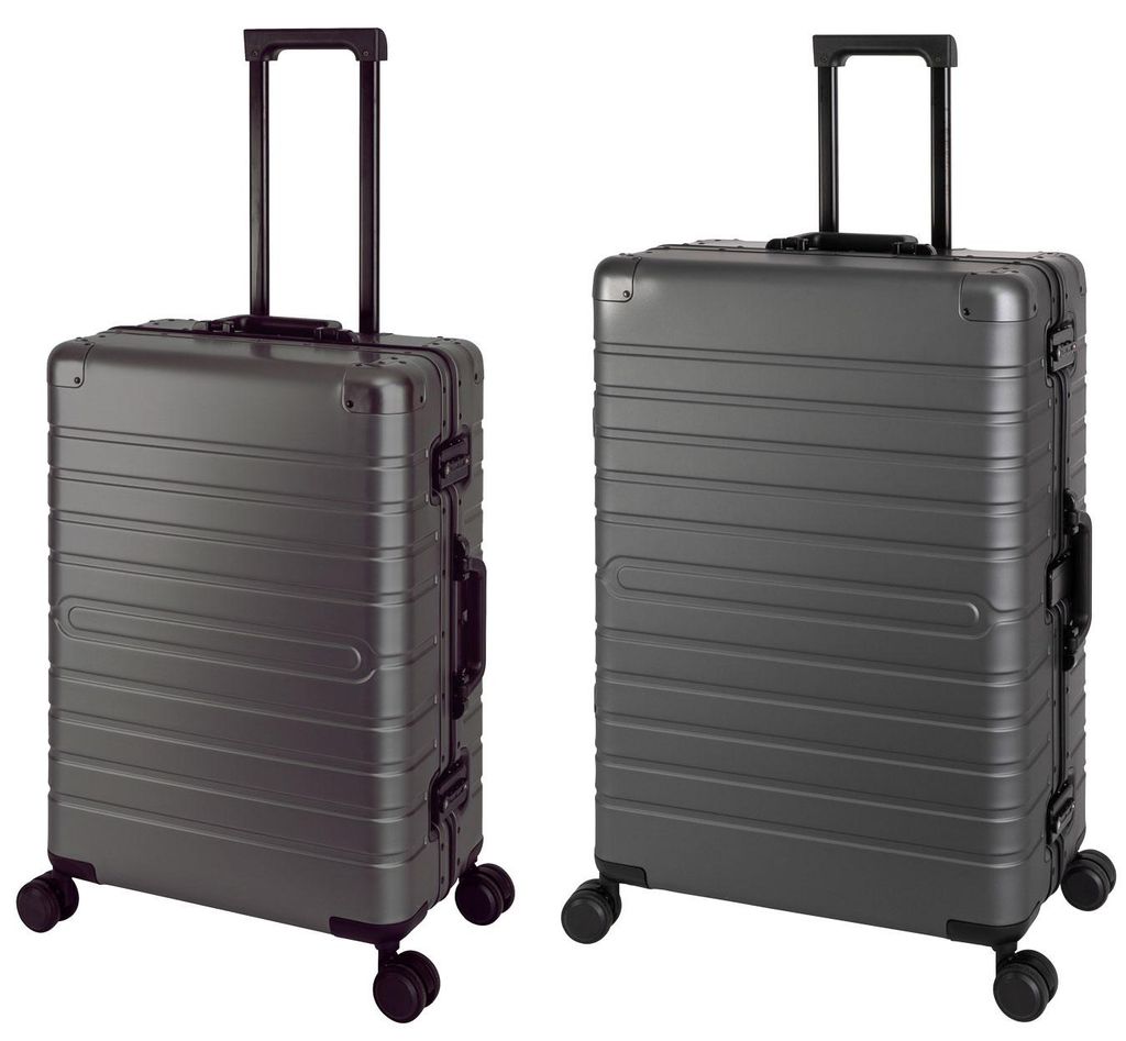 Oslo | 2er Set | Trolleys mit 4 Rollen | Aluminium Hartschale | Reisekoffer M+L