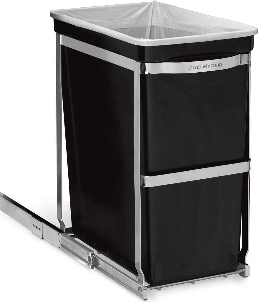 Poubelle de tri extensible 30 litres simplehuman compacte et robuste