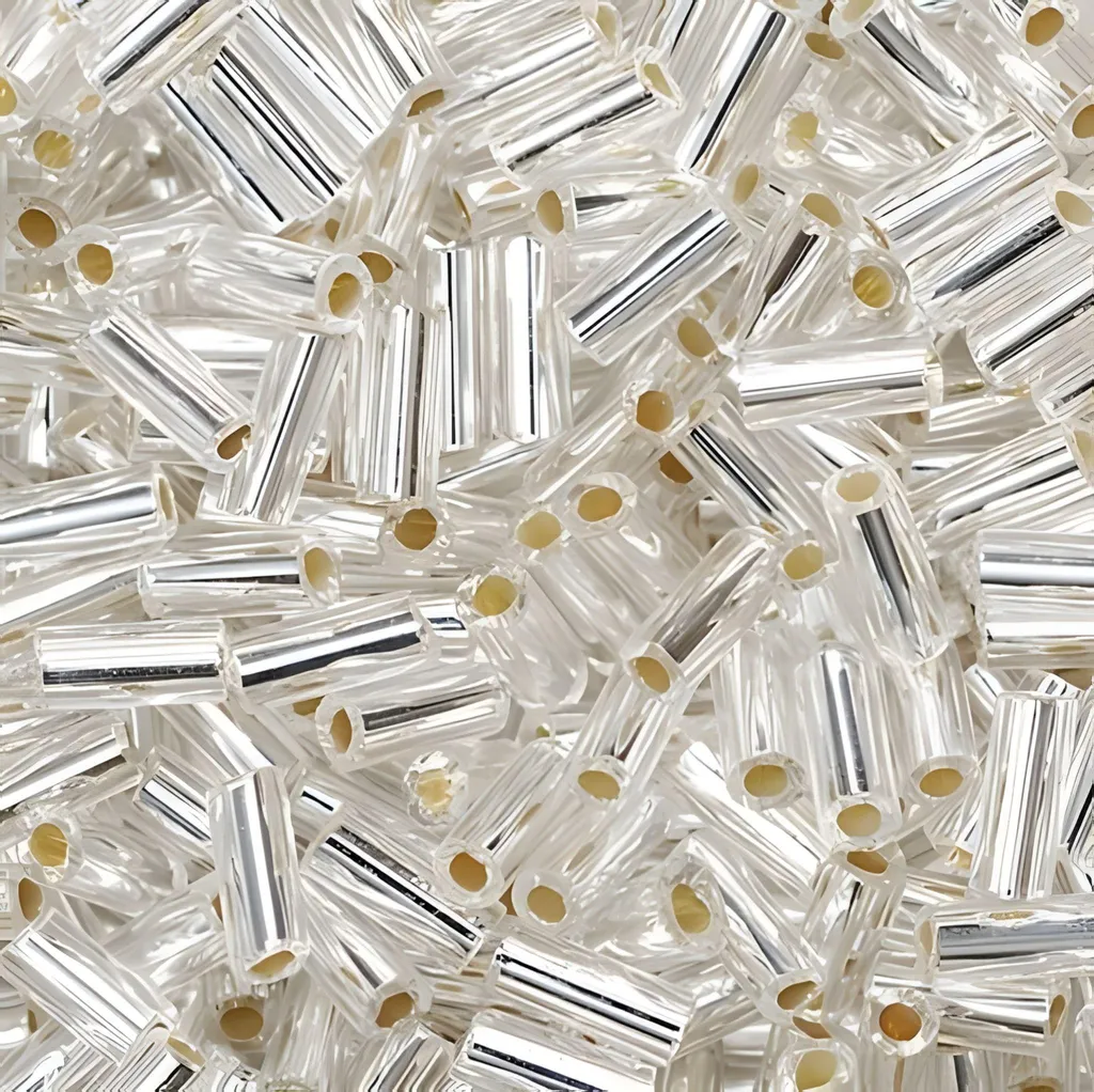Perles bâtonnets 15x2 mm argent pour broderie et bijoux faits main élégants