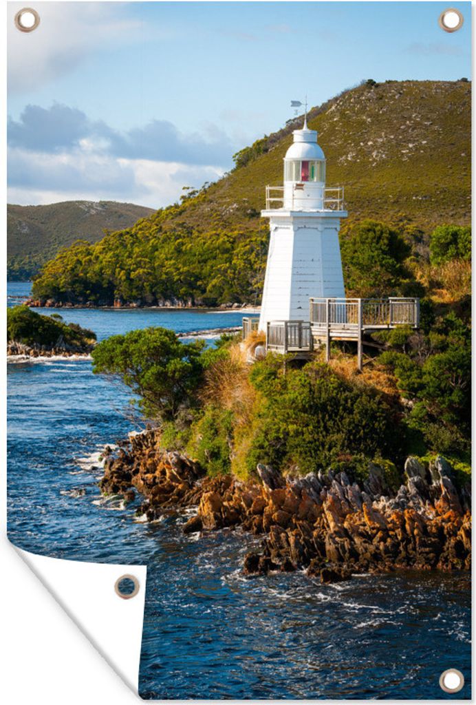 MuchoWow 80x120 cm Outdoor-Poster Gartendeko Sichtschutz Garten Poster für den Garten Leuchtturm in Tasmanien