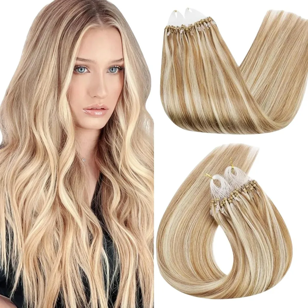 Extensions de cheveux naturels à micro-boucles P01 - 50 mèches de 50cm