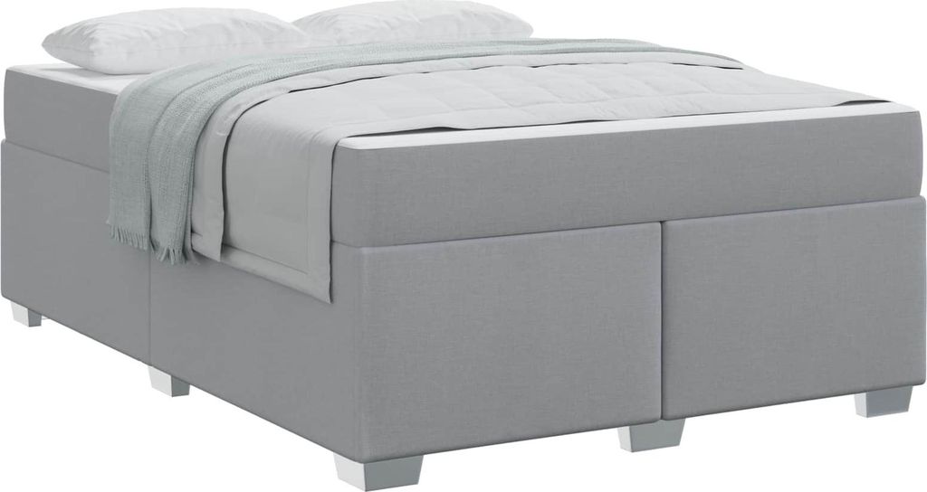 "SALE 2026"Bettrahmen Modernes/Doppelbett - Polsterbett Erwachsene/r /Kind - mit Matratze Hellgrau 140x200cm Stoff - Klassische Betten DEMöbel526920