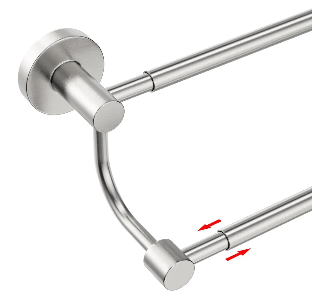 Porte-serviette double inox SUS304 extensible à fixation murale