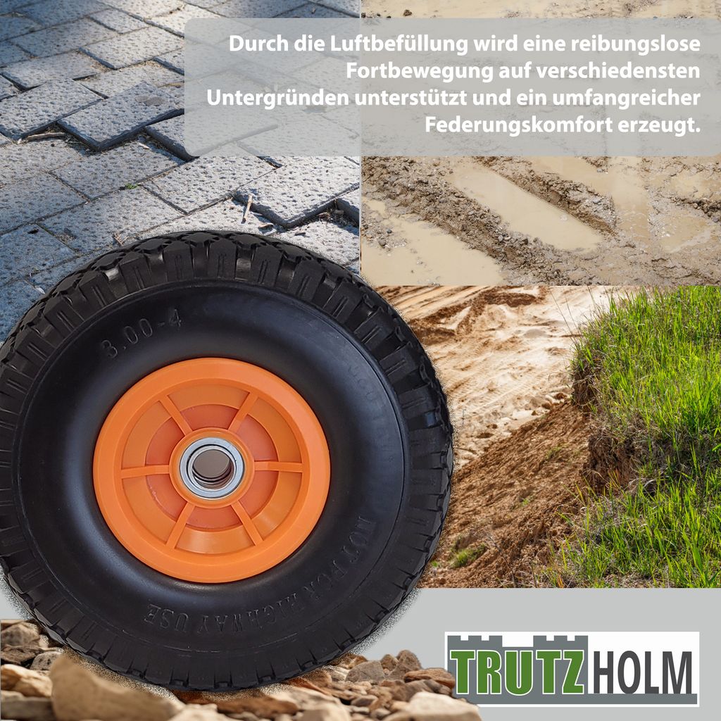 Sackkarrenrad Luftrad 260x85 mm 3.00-4 60 mm Nabenlänge Produktbild 4