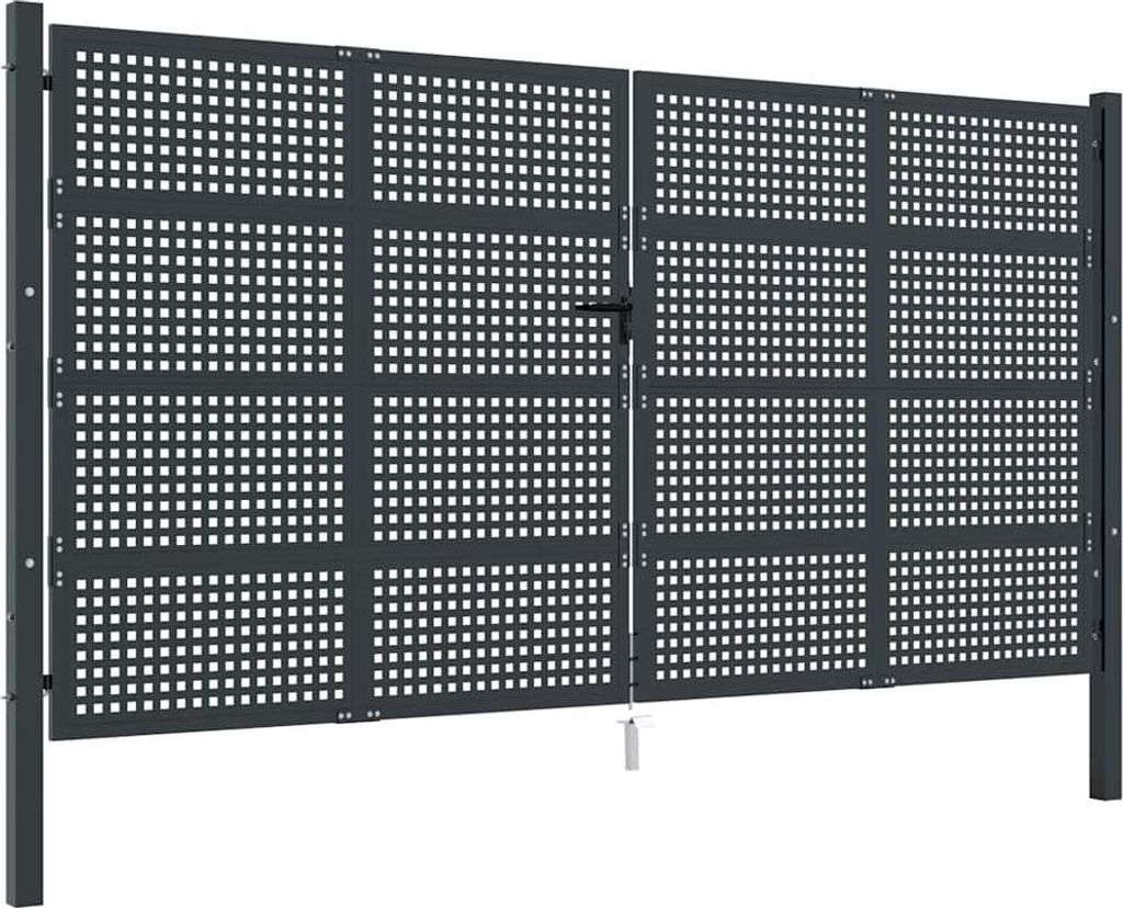 vidaXL Zahradní brána antracitová 400x175 cm ocelová Obrázek produktu 
