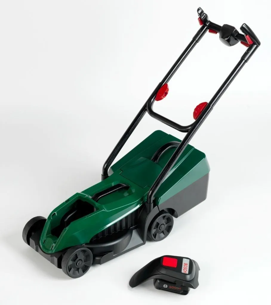 Tondeuse Bosch Rotak II jouet imitation jardin enfant vert