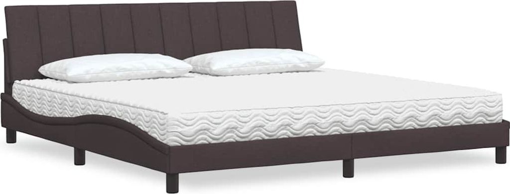"Rabatt" Bettrahmen Hohe Qualität, Bettgestell moderne, mit Matratze, "Hanko" Dunkelbraun 200x200 cm Stoff - Klassische Betten CC11209