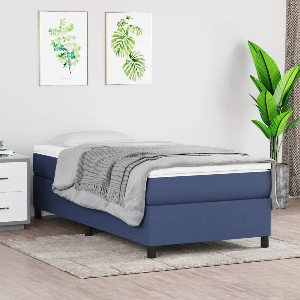 "Rabatt" Boxspring-Bettrahmen 2 Personen - Schlafzimmerbett - Blau 100x200 cm Stoff - Klassische Betten CC4572