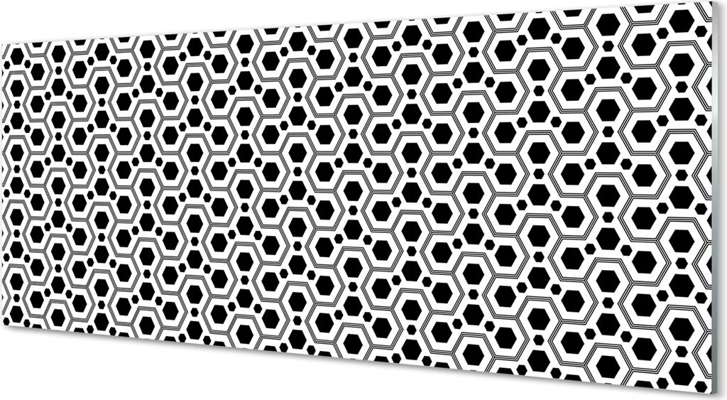 Glasbilder 125x50 Wandkunst Hexagone