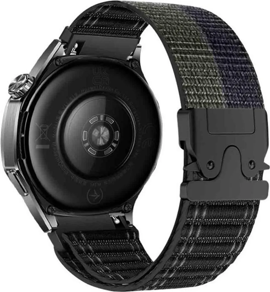 Cinturino Ricambio 22mm per Huawei GT6 Nero Nylon | Facile e Sicuro
