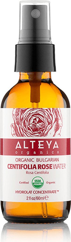 Alteya Bio Rose Water Spray 60ml Glass Bottle - 100% USDA Certified Organic Authentic Pure Natural Rose Flower Water