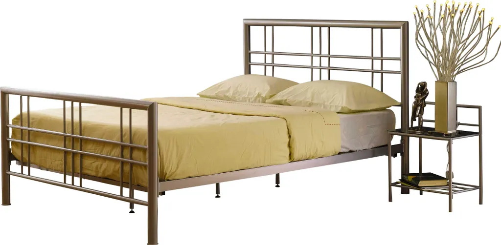 Pato lit double 140x200 cm avec sommier à lattes en bois naturel chic