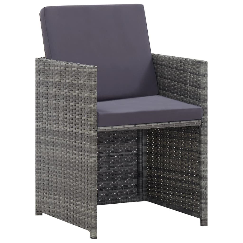 "SALE 2026" 9-tlg. Garten-Essgruppe - elegantes Design - Sitzgruppe/Gartenmöbel-Set - mit Auflagen Poly Rattan Anthrazit - Terassenmöbel DEMöbel...