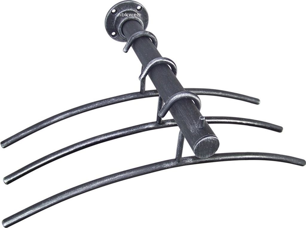 Wandgarderobe WG 13171 Antik Grau mit 3 Kleiderbügel Hantuchhalter