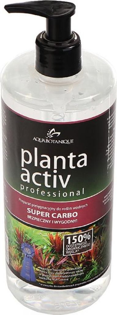 A clear, well-lit product shot of a bottle with a pump dispenser, featuring a label with product information and imagery of aquatic plants.