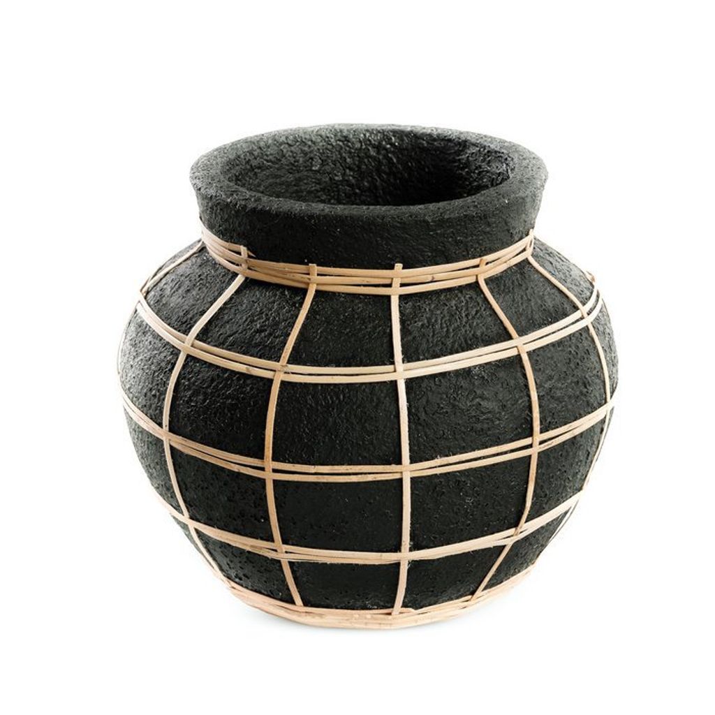 Bazar Bizar Die Belly Vase - Schwarz Natur - S