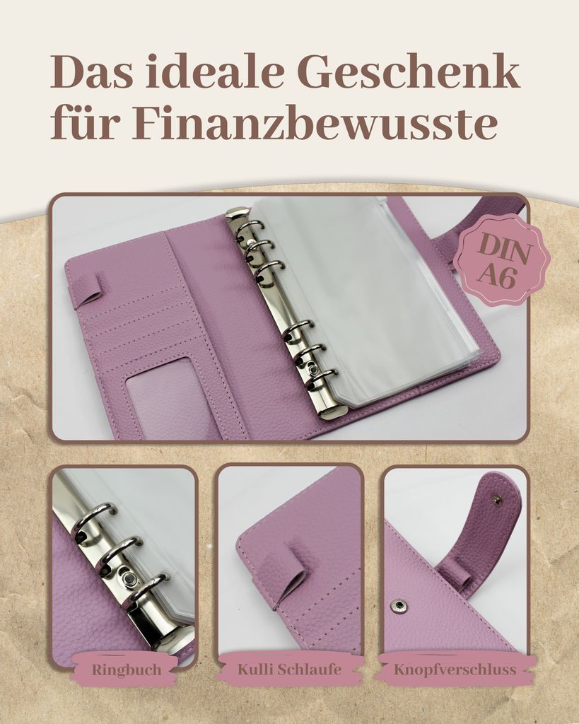 BeginnerBudget® Budget Planner Deutsch A6 Litchi-Style Produktbild 7