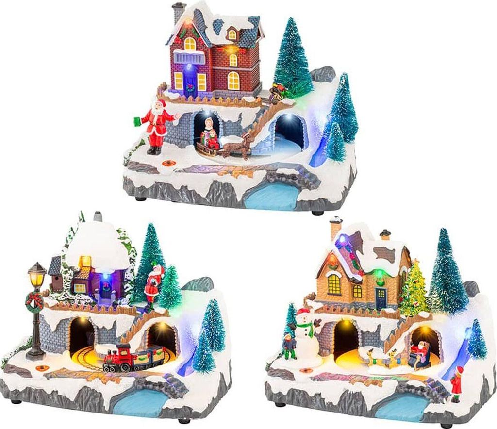 Weihnachts-Szene mit LED 20,8 x 16,3 x 13,9 cm