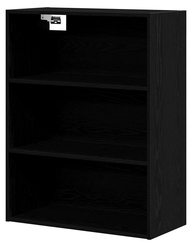Hängeschrank für Badezimmer, Hängeschrank, Eiche, Schwarz, 69,5 x 32,5 x 90 cm
