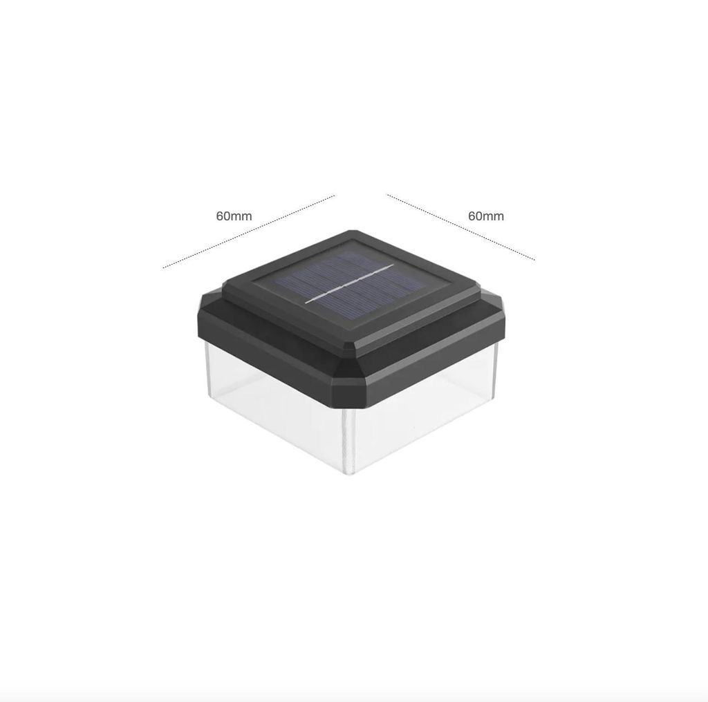 6040 Solar Zaunleuchte LED für Doppelstabmattenzäune und Gitterzäune 60x60mm - Eckpfosten & kleine Türen
