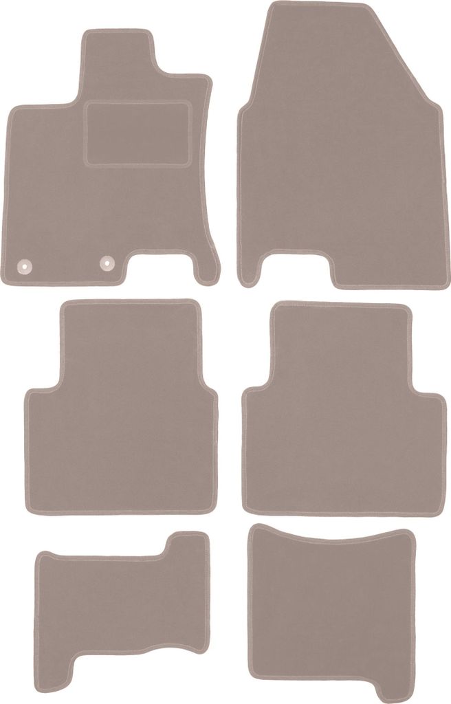 Velours-Autoteppiche für: Nissan Qashqai +2 Crossover (2008-2013) Beige
