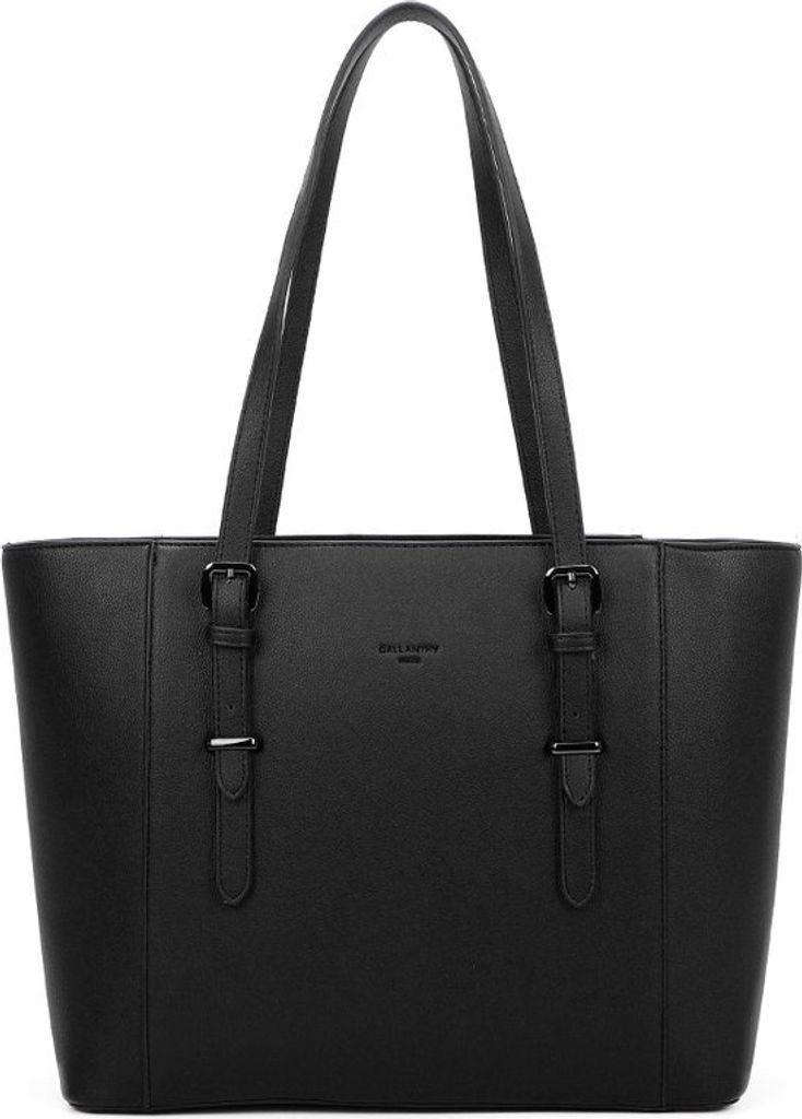 Gallantry Dames Shopper Handtas Schwarz - Praktische Schule und Arbeitstasche mit Innenfächern und Reißverschluss