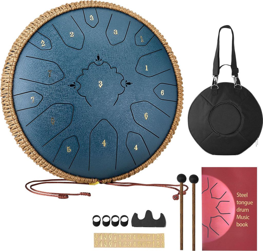 VEVOR Tongue Drum, 33 cm 15-nutowy bęben deszczowy, bęben Zdjęcie produktu 