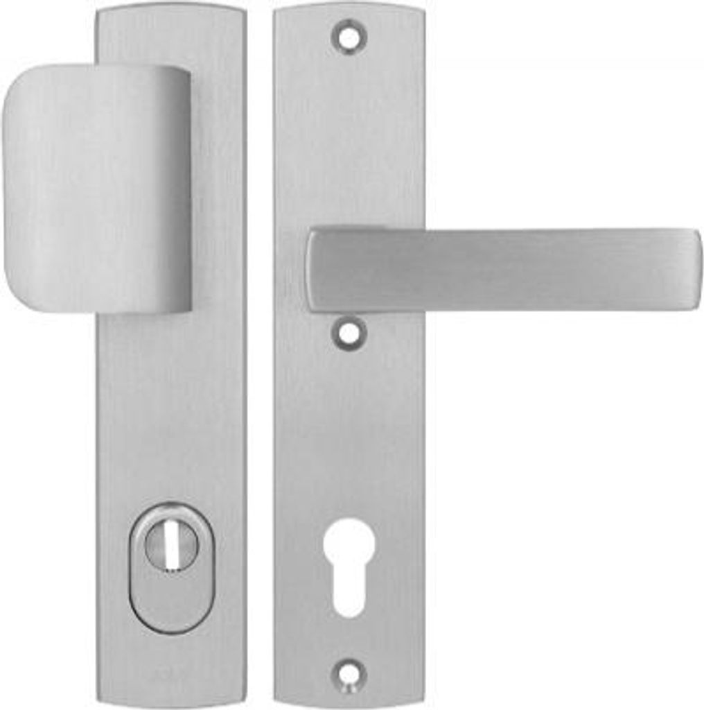 Axa Apollo Premium 92 WB Griffabzieher Klasse 3 mit FLEX-Einsteckschutz (Brandschutz), Farbe F6 - Edelstahl (Türstärke 74-83 mm)