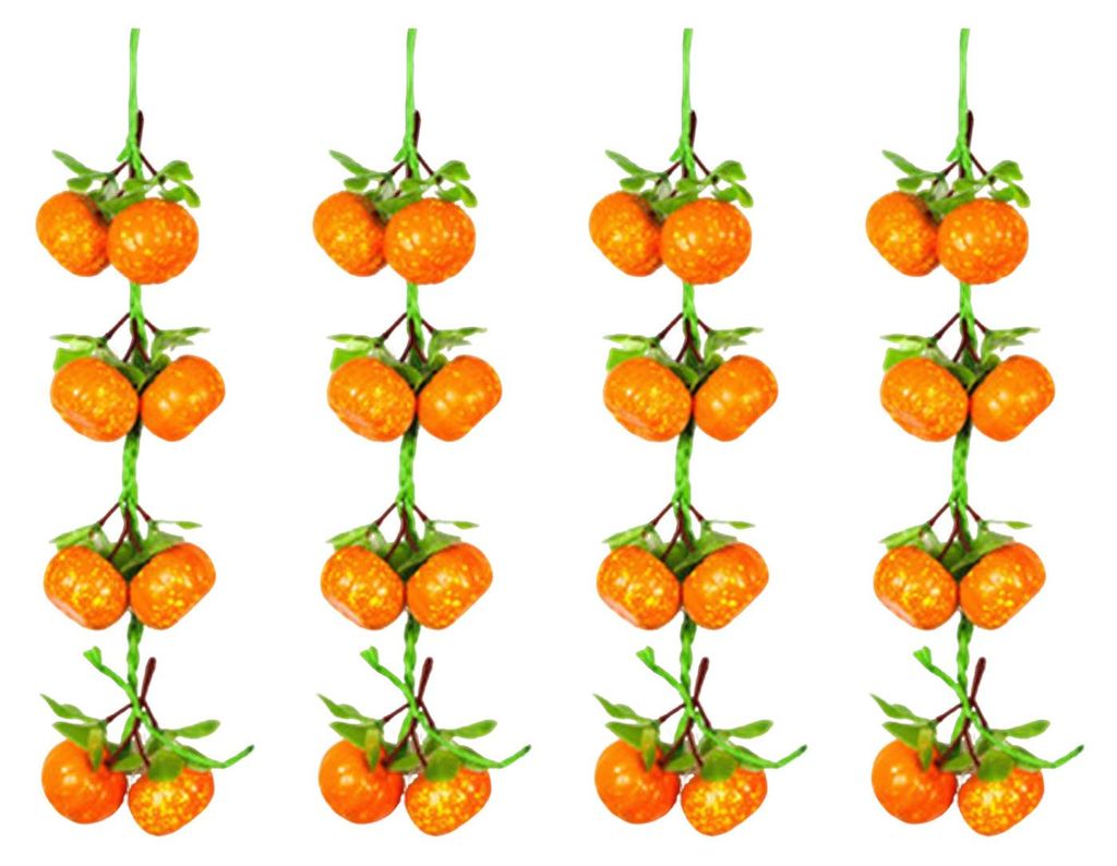4-teilige künstliche Obst- und Gemüsegirlande zur Wanddekoration: Künstliche Bananen, Erdbeeren, Kürbisse, Tomaten, Gurken, Chilischoten – id...