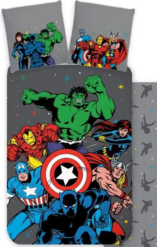 Marvel Avengers Copripiumino Grigio 140x200 cm - Cotone 100% per Bambini - 2