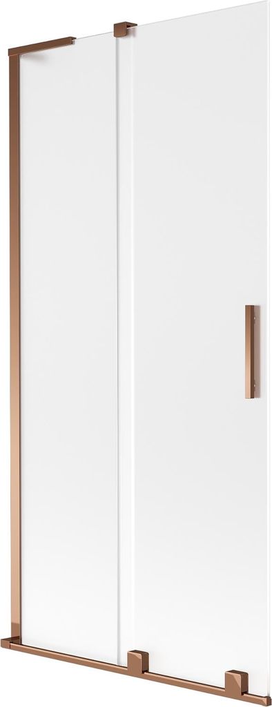 Mexen Velar L Badewannenfaltwand 2-flügelig verschiebbar 90 x 150 cm, satiniert, Roségold - 896-090-003-31-60