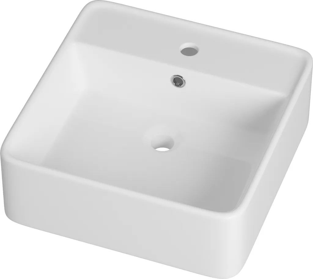 Lavabo di Lusso Tera Rettangolare in Ceramica Bianca con Troppopieno