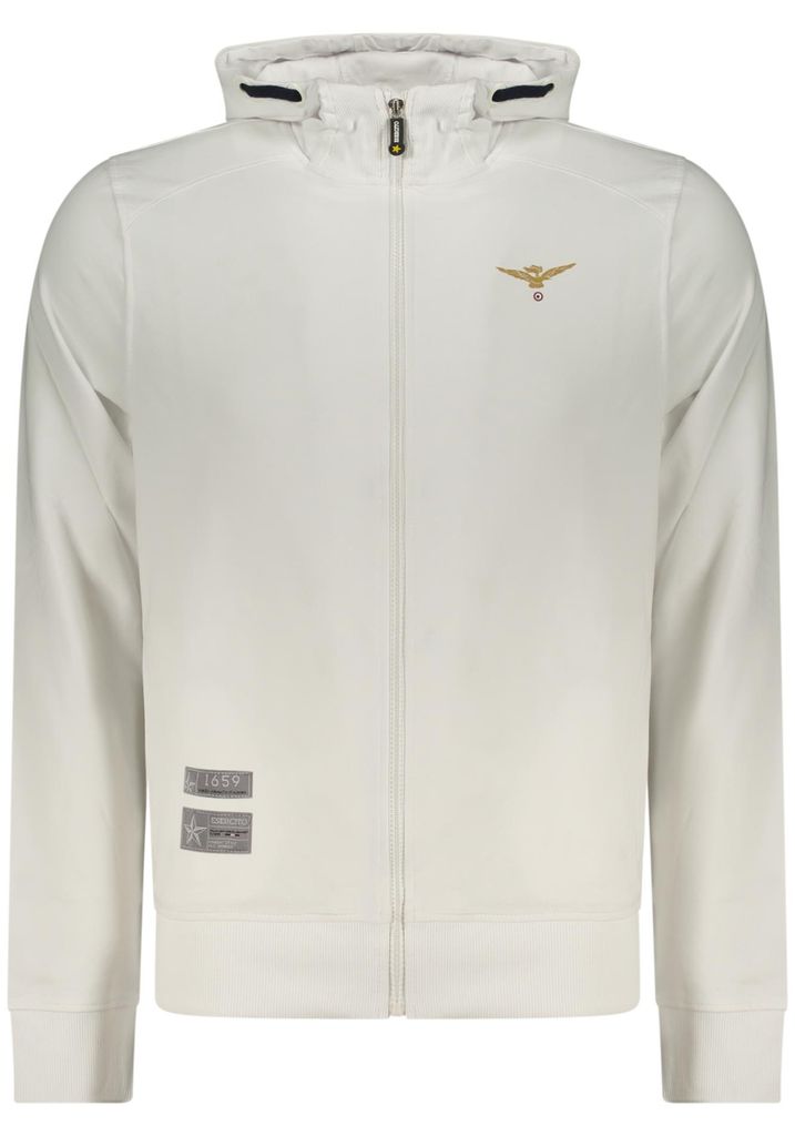 Herren Fleecejacke mit Reißverschluss in Weiß - Stilvolle Militärmode