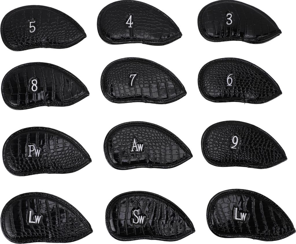 12Pcs Golf Club Cover PolyurethanHaken und Schleife Fastener Smoother Touch Secure Fit Portable Golf Iron Cover für Golf Training