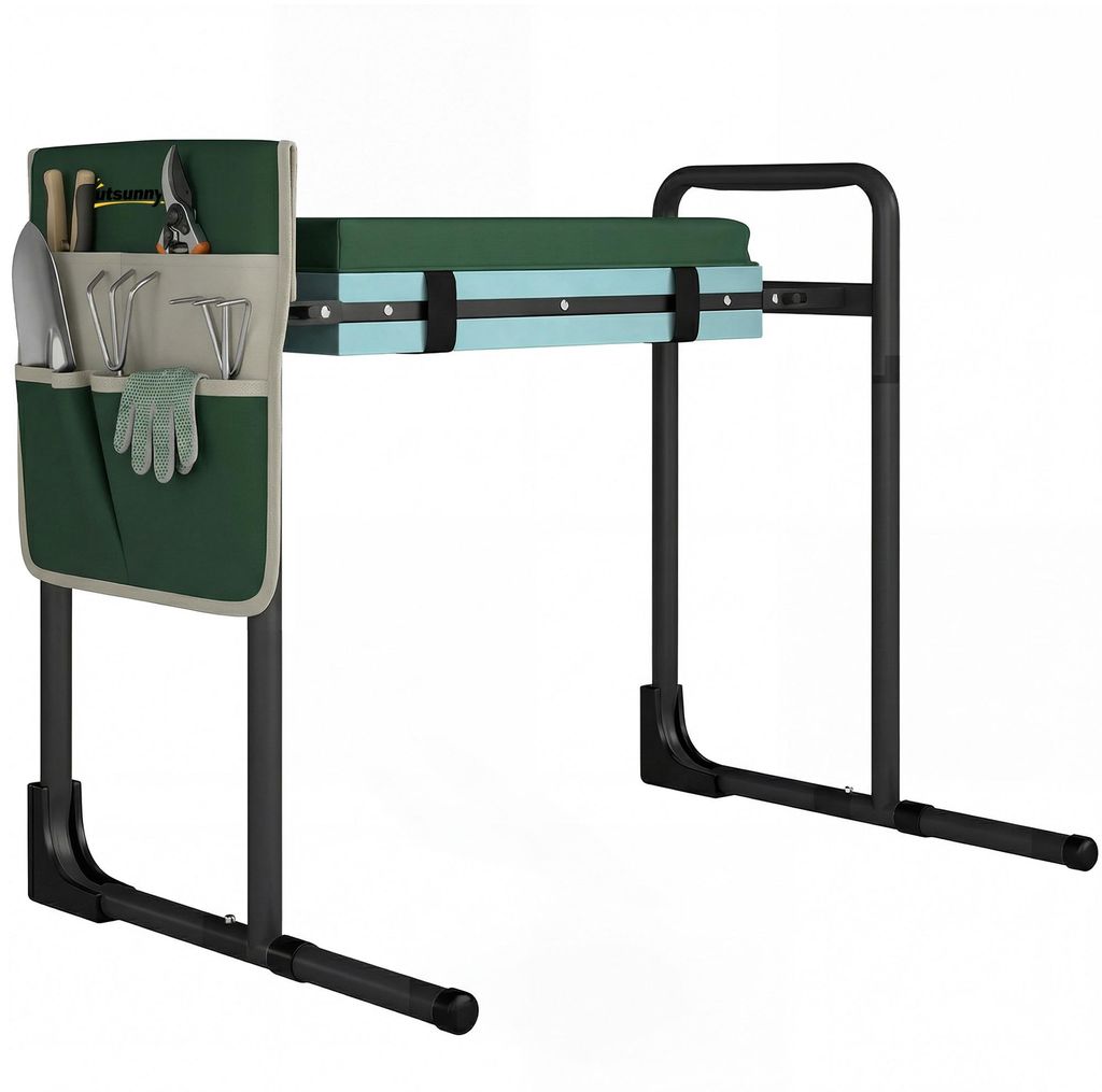 Outsunny Kniebank Klappbar Gartenhocker mit Kniekissen, Produktbild 