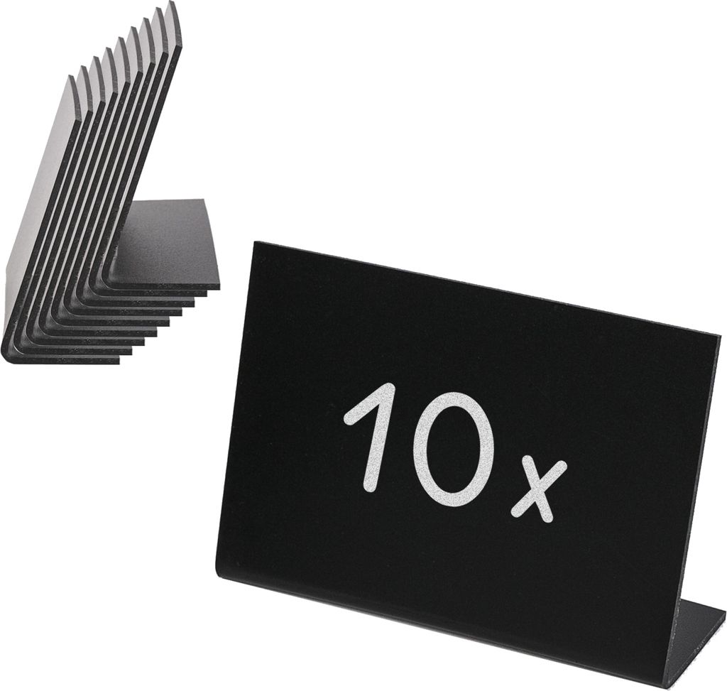 HMF 46424 Supporto da tavolo lavagna a L, set di 10, nero, Immagine del prodotto 