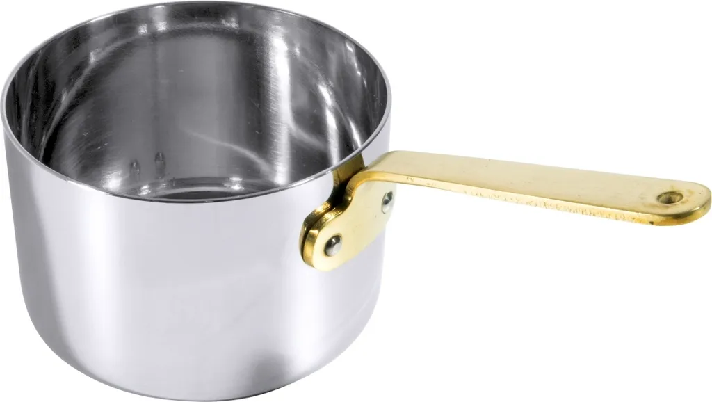 Casseruola da Servizio Inox 8.5cm Manico Ottone | Design Minimal - 1